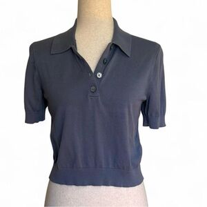 J Crew Short Sleeve Cropped Knit Polo in Premium Egyptian Cotton. Size Small